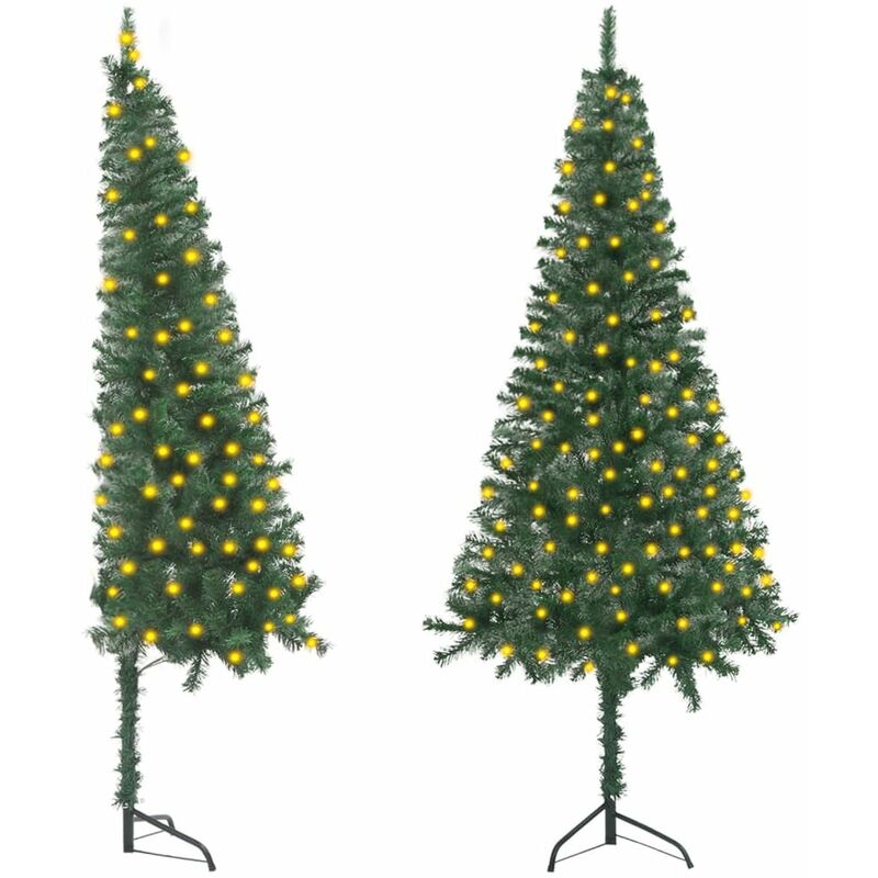 

Happyshopping - arbol Navidad artificial de esquina LED y bolas verde 180 cm