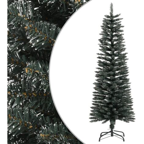 Árbol Navidad artificial estrecho con soporte PVC verde 120 cm vidaXL