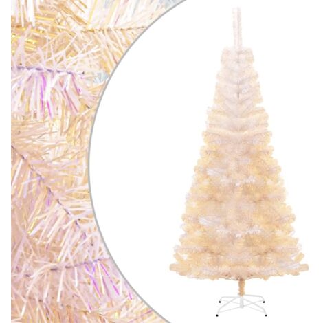 Árbol Navidad artificial puntas iridiscentes PVC blanco 180 cm vidaXL