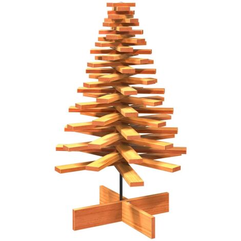 Árbol Navidad de adorno madera maciza pino marrón cera 100 cm vidaXL