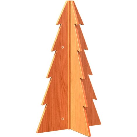 Árbol Navidad de adorno madera maciza pino marrón cera 69,5 cm vidaXL
