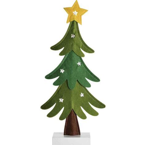 ARBOL NAVIDAD LUCES LED BASE DE MADERA 45CM