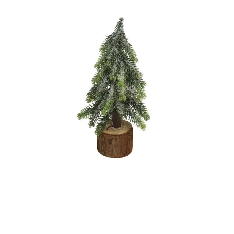 

Árbol Navidad Nevado Base De Tronco 20Cm