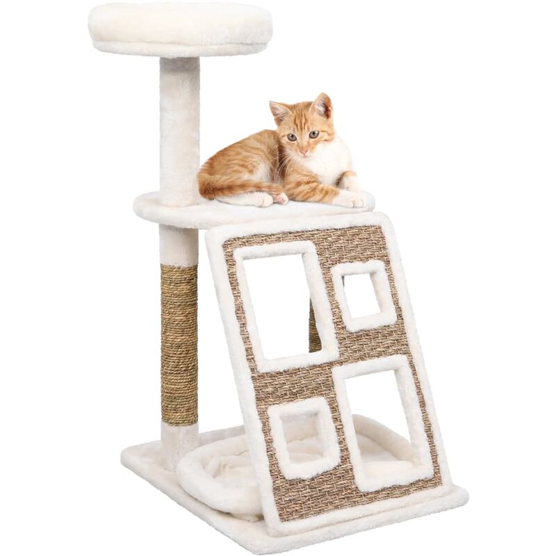 

Árbol para gatos cojín lujo y poste rascador 89cm hierba marina