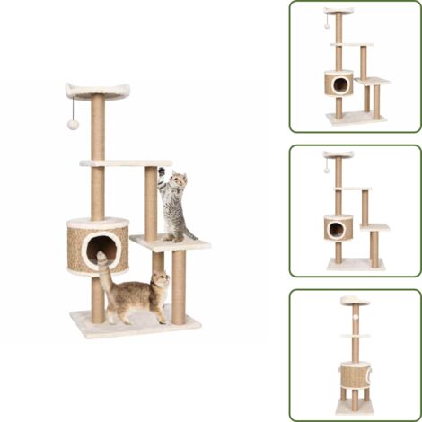 Árbol para gatos con poste rascador 123 cm hierba marina