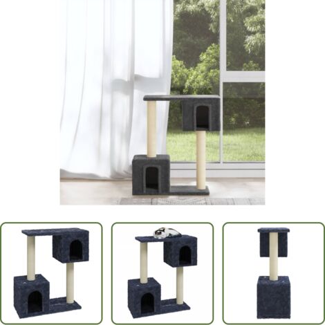 Árbol para gatos -  Rascador para gatos con postes de sisal gris oscuro 60 cm