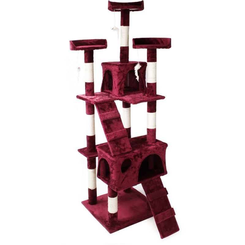 

Árbol rascador para gatos Color rojo-vino 170 cm Accesorios mascotas Animales de compañía