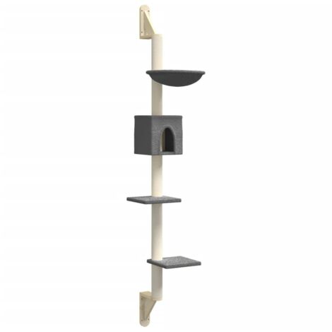 Árbol rascador para gatos de pared gris oscuro 187 cm vidaXL