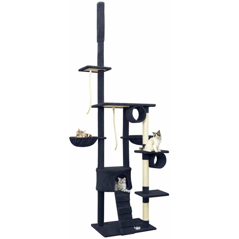 

Happyshopping - arbol rascador para gatos de suelo a techo azul 220-240 cm