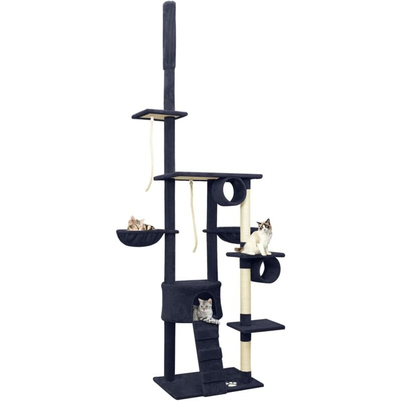 

Árbol rascador para gatos de suelo a techo azul 220-240 cm