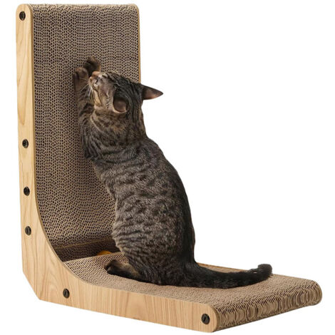 Árbol rascador para gatos en forma de L, de 48 cm de altura, apto para paredes y esquinas, árbol rascador de interior con juguete de pelota.