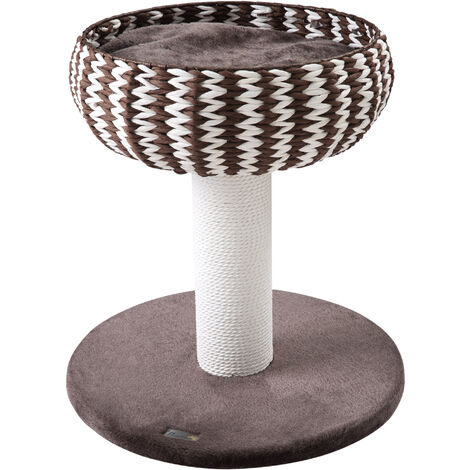 Árbol Rascador para Gatos Pequeño Altura 52 cm Torre Escalador de Gato con Cama Redonda Cojín de Felpa Suave y Poste Rascador 50x50x52 cm