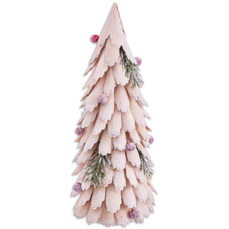 

Arbolito de Navidad cónico beige de madera de Ø 11x30 cm