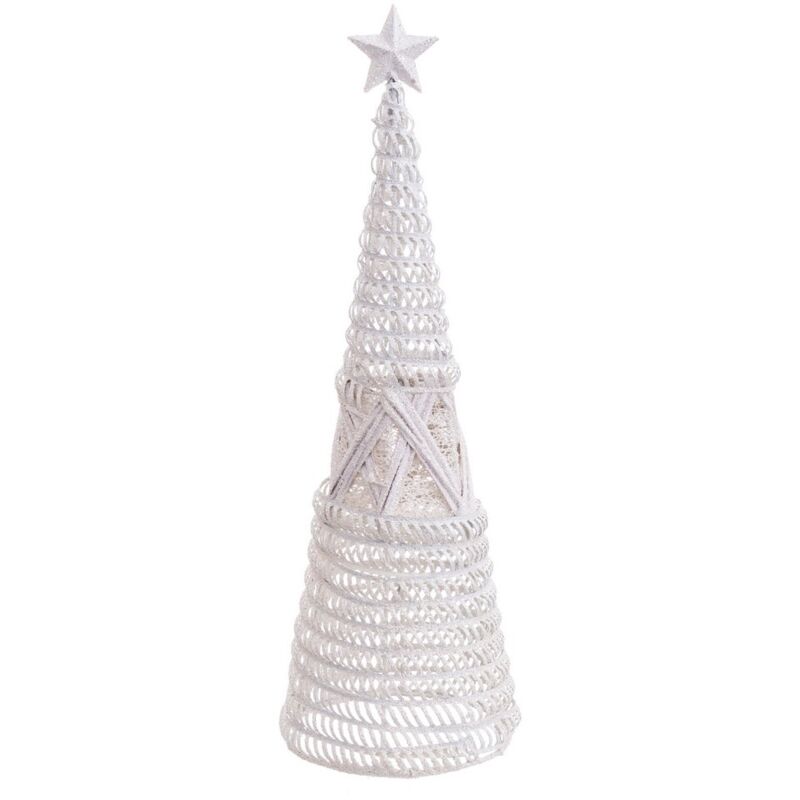 

Arbolito de Navidad cónico de rejilla blanco de metal de Ø 14x40 cm