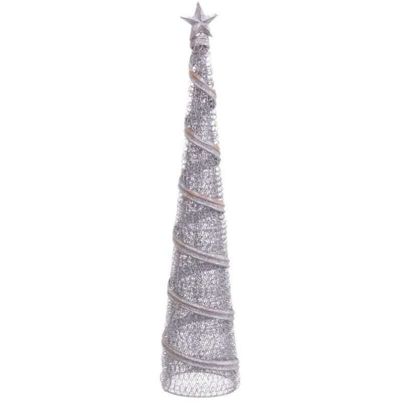 

Arbolito de Navidad cónico de rejilla plata de metal de Ø 10x50 cm