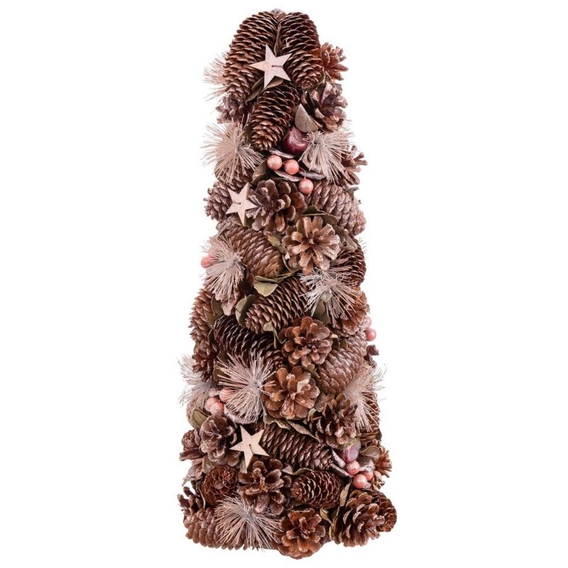 

Arbolito de Navidad decorado con estrellas cobre de plástico PVC y PE de Ø 19x48 cm