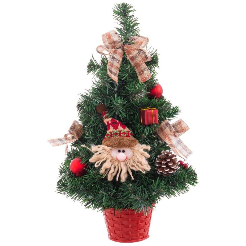 

Arbolito de Navidad decorado con Papá Noel verde de plástico de 50 cm
