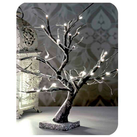 Arbre 3d sakura neigé 45cm blanc chaud (fonctionne à piles 3xaa) intérieur edm