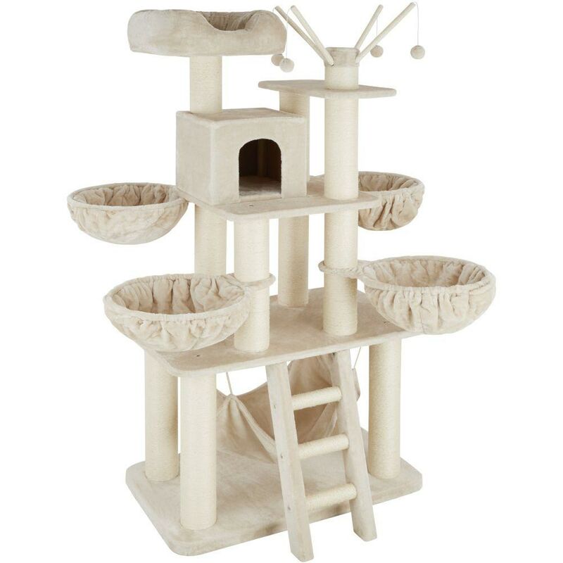 Arbre à chat 195 cm beige/blanc - Beige