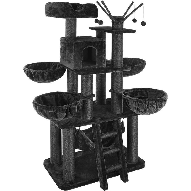 Arbre à chat 195 cm noir - Noir