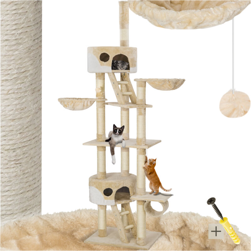 Tectake - Arbre à chat 243 à 260 cm avec griffoir et plateforme d'escalade