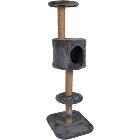 Arbre à chat à 6 positions - Gris et beige - H 118 x L 47 x l 39 cm - Livraison gratuite