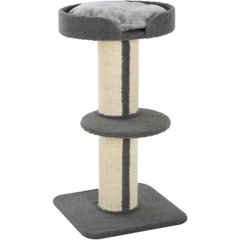 Arbre à chat avec griffoir centre d'activités 2 plateformes coussin