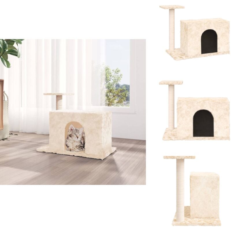 Arbre à chat avec griffoir en sisal Crème 51 cm - Arbre À Chat - Meuble Chat - Griffoir Chat - Jouet Chat - Chaton
