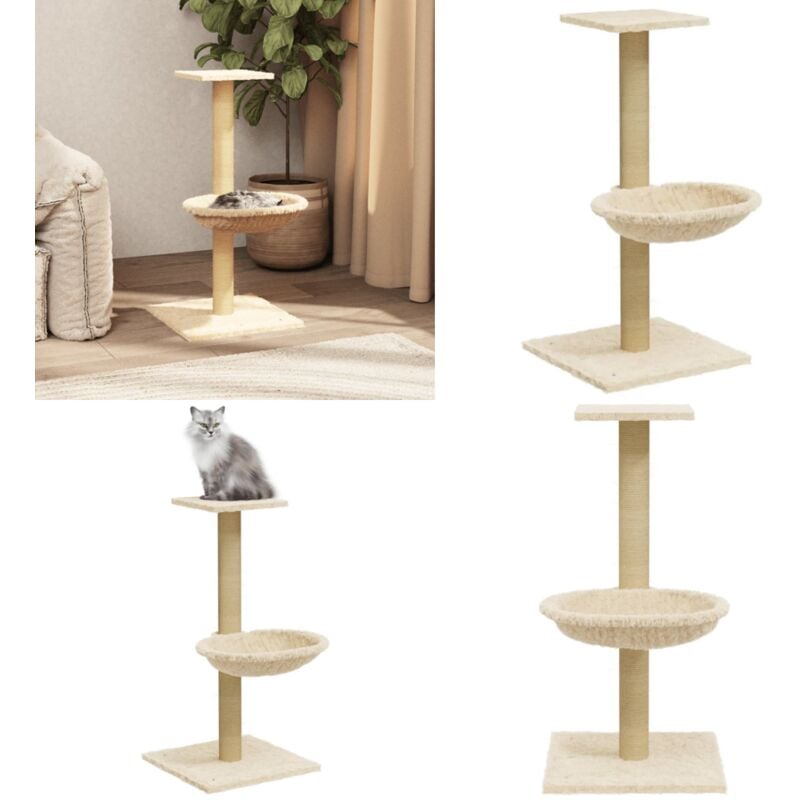 Vidaxl - Arbre à chat avec griffoir en sisal Crème 74 cm - Arbre à Chat - Tour à Chat - Griffoir Chat - Meuble Chat - Jouet Chat - Home & Living