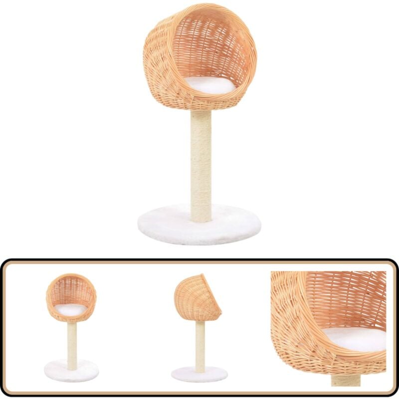 Vidaxl - Arbre à chat avec griffoir en sisal Naturel Bois de saule - Arbre à Chat - Arbre à Chat Pour Chat - Griffoir Chat - Jouet Chat - Maison Pour