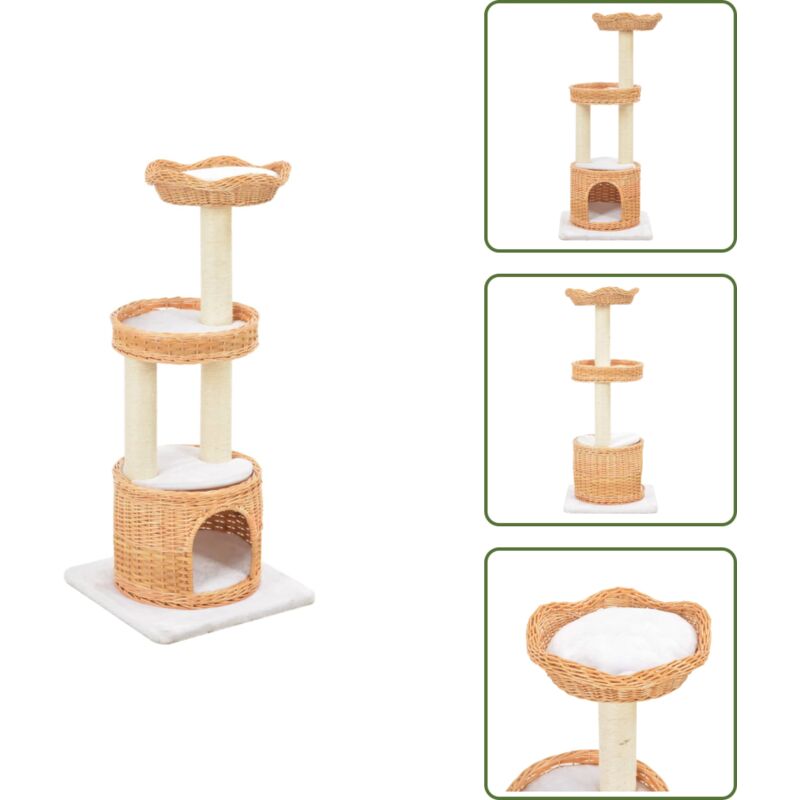 Arbre à chat avec griffoir en sisal Naturel Bois de