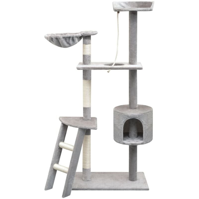 Arbre à chat avec griffoir, Maison à chat, Cadre d'escalade de Chats en sisal 150 cm Gris design in