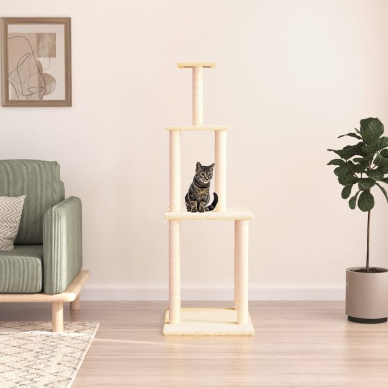 Vidaxl - Arbre à chat avec griffoirs en sisal crème 149 cm