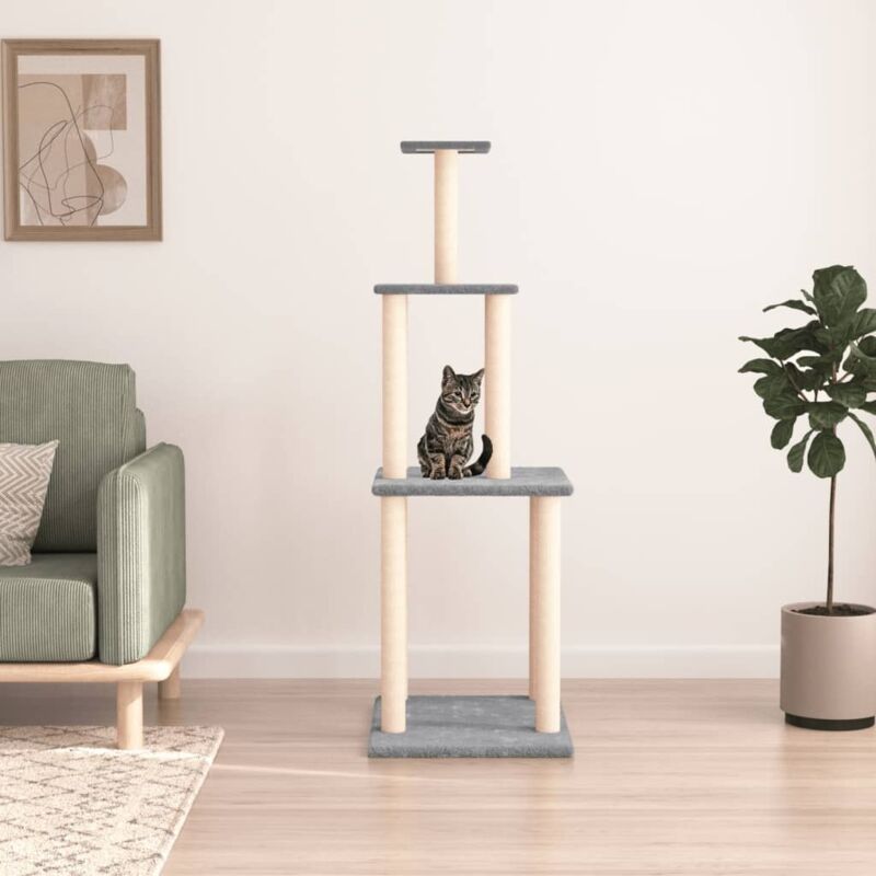 Vidaxl - Arbre à chat avec griffoirs en sisal Gris clair 149 cm