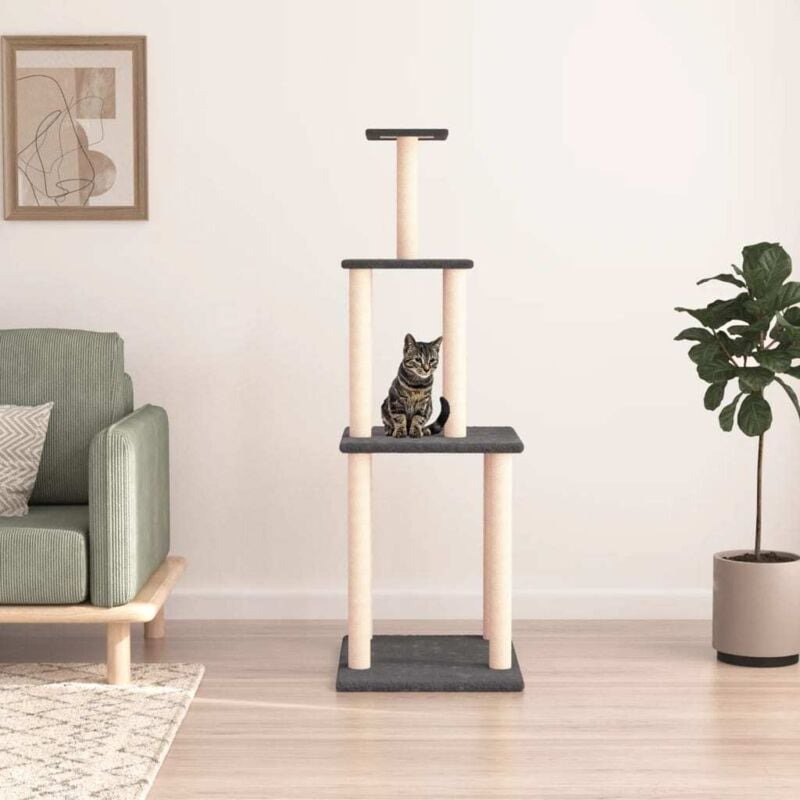 Vidaxl - Arbre à chat avec griffoirs en sisal gris foncé 149 cm