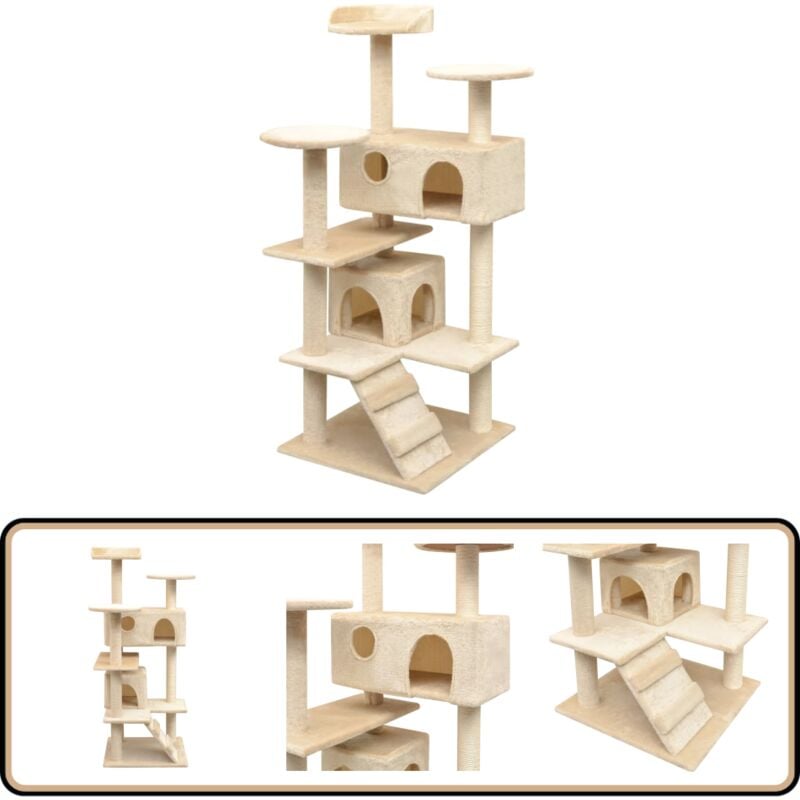 Arbre à chat avec griffoirs en sisal 125 cm Beige