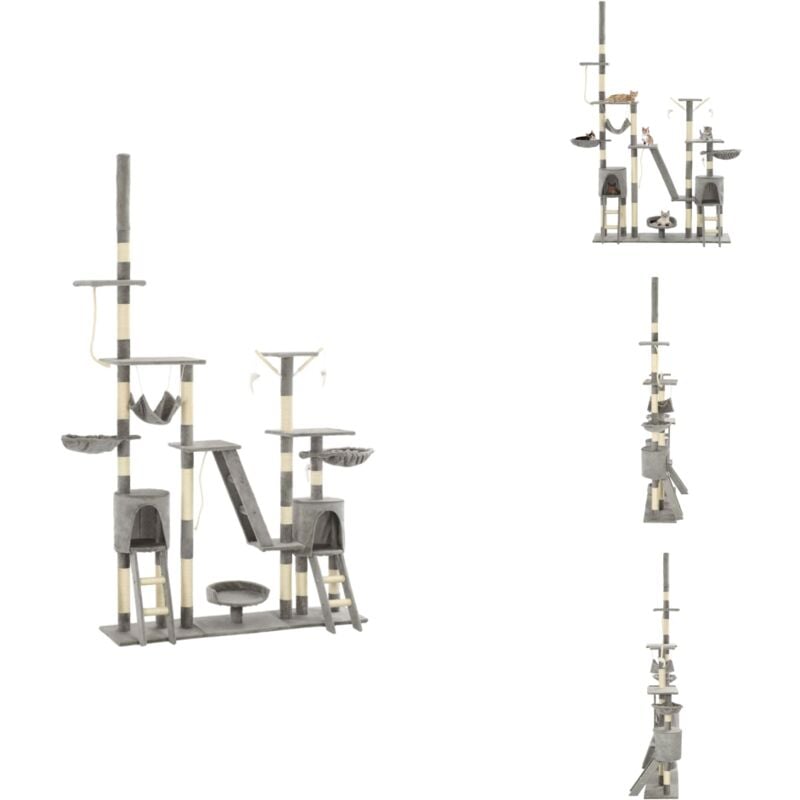 Vidaxl - Arbre à chat avec griffoirs en sisal 230-250 cm Gris - Arbre à Chat - Tour à Chat - Griffoir Chat - Jouet Chat - Maison Pour Chat