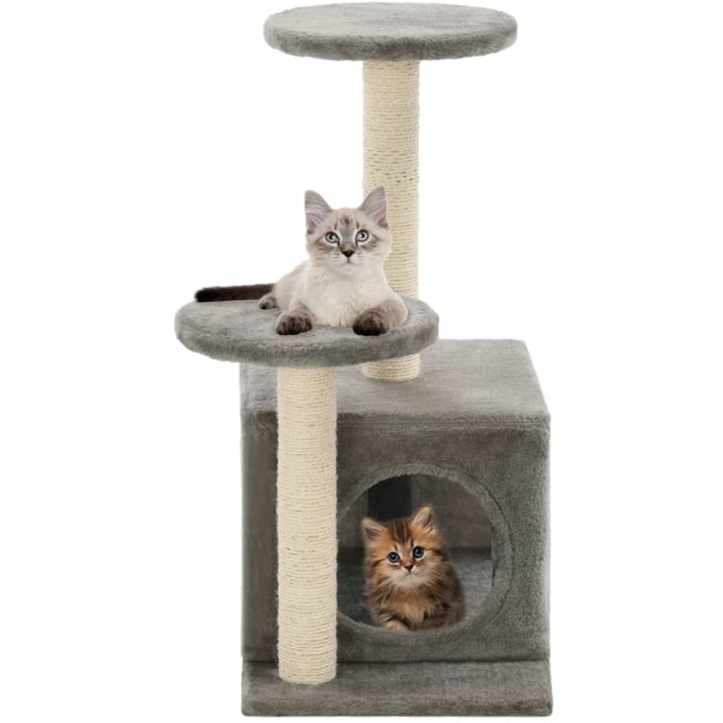 vidaXL Katzenbaum mit Sisal-Kratzsäulen 60 cm Grau