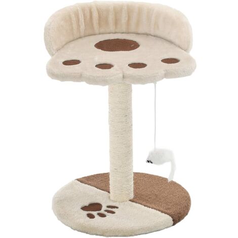 Arbre A Chat Avec Griffoirs En Sisal 40 Cm Beige Et Marron