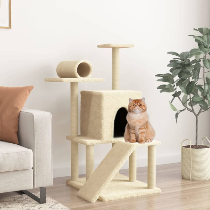 Vidaxl - Arbre à chat avec griffoirs en sisal crème 110,5 cm