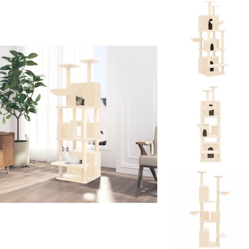 Vidaxl - Arbre à chat avec griffoirs en sisal Crème 180 cm - Arbre à Chat - Meuble Pour Chat - Tour à Chat - Griffoir - Chat