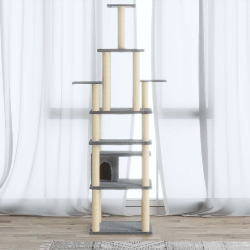 Bussandri Exclusive - Chat &agrave; griffes en sisal gris clair 183 cm