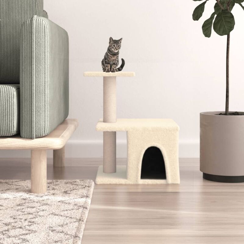 Vidaxl - Arbre à chat avec griffoirs en sisal crème 48 cm