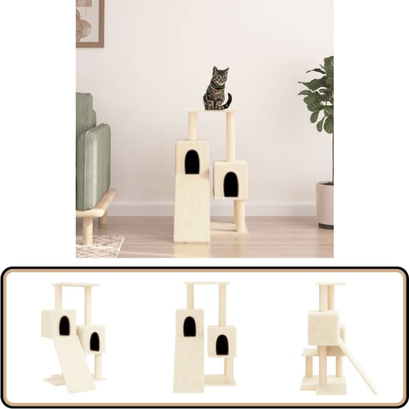Arbre à chat avec griffoirs en sisal Crème 82 cm - Arbre À Chat - Meuble Pour Chat - Tour À Chat - Griffoir - Chat