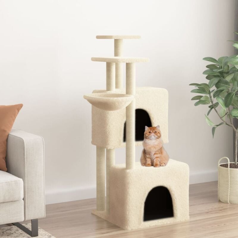 Vidaxl - Arbre à chat avec griffoirs en sisal crème 122 cm