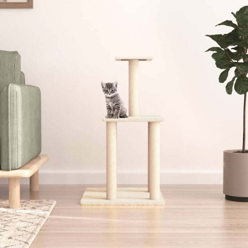 Vidaxl - Arbre à chat avec griffoirs en sisal crème 85,5 cm