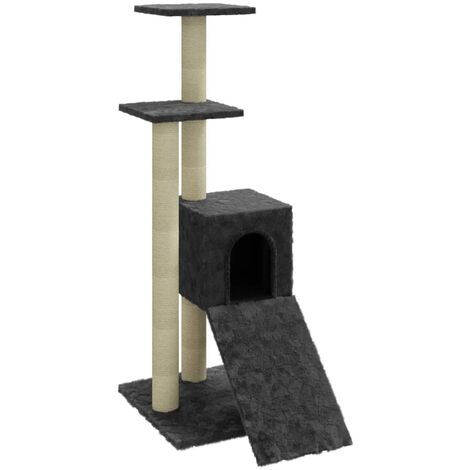 Arbre à chat avec griffoirs en sisal Gris foncé 92 cm