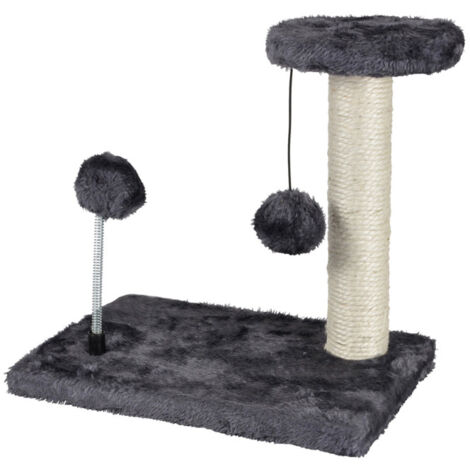 Arbre à Chat avec Jouets "1 Plateforme" 28cm Gris