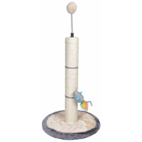 Arbre à Chat avec Jouets "Tronc" 46cm Gris & Écru