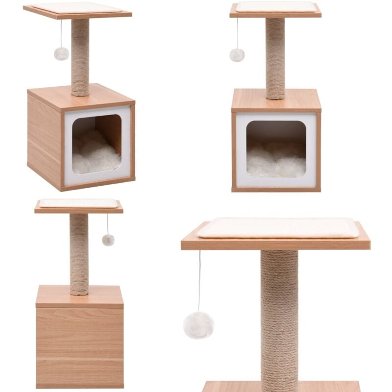 Arbre à chat avec tapis à gratter en sisal 62 cm - Arbre à Chat - Meuble Pour Chat - Jouet Pour Chat - Griffoir - Tour à Chat - Home & Living